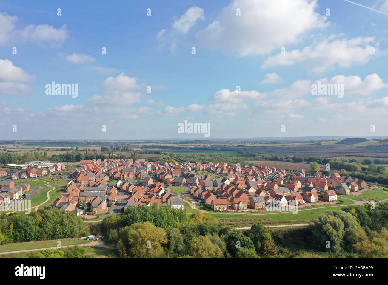 Drone footage of Cotgrave Stock Photo Alamy