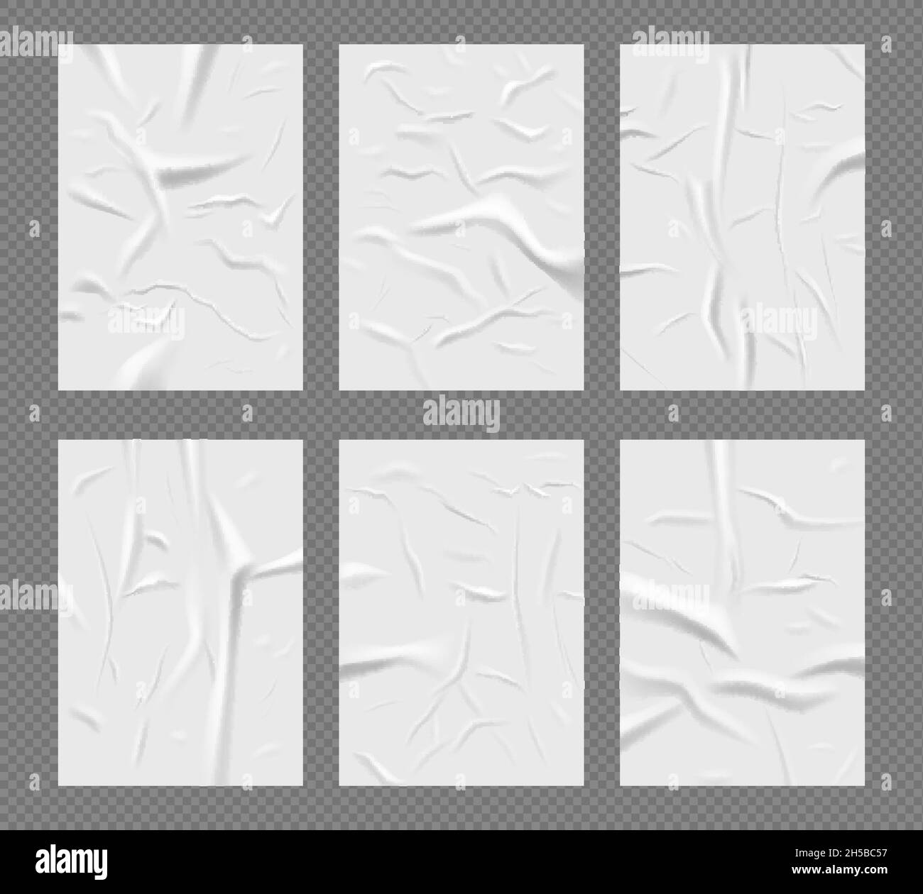 Ads realistic glue paper. Crumpled texture of water paper mockup