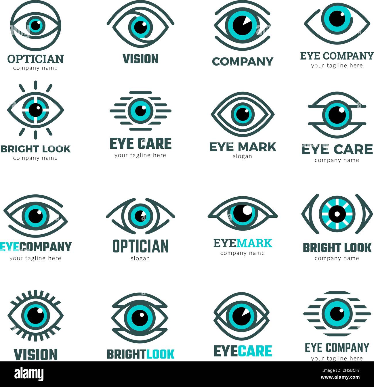 Eyes symbols. Medical logotypes collection for ophthalmological clinic