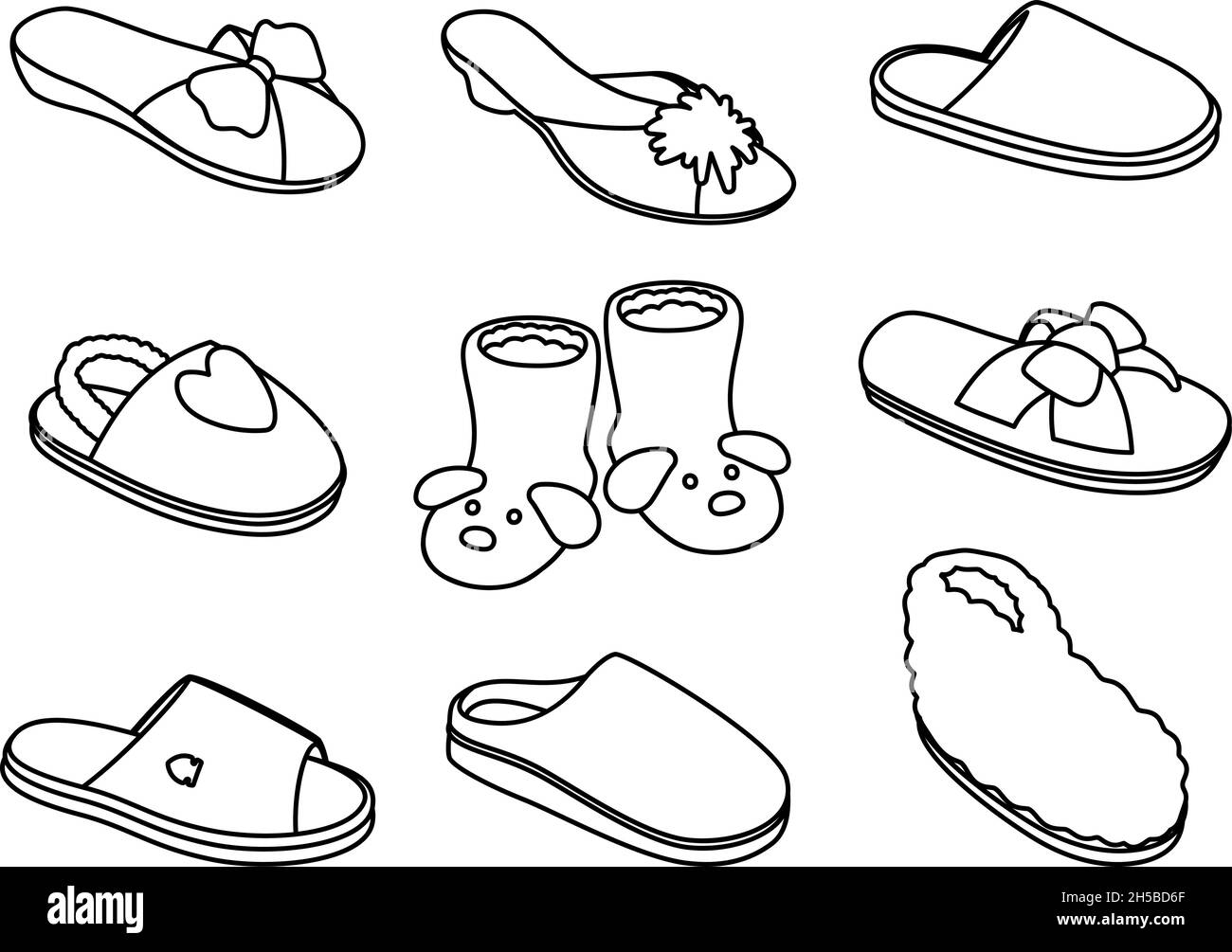 Vector Sketch Of Slippers Stock Illustration - Download Image Now - Slipper,  Foot, Drawing - Art Product - iStock