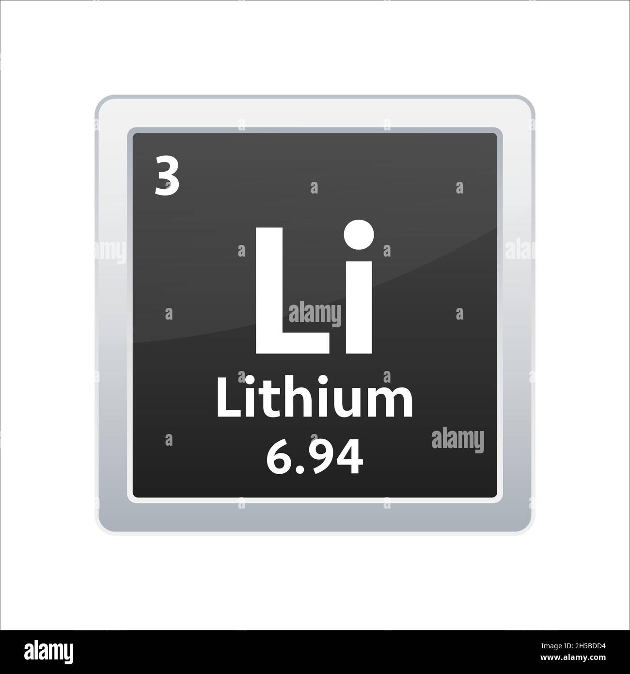lithium symbol. Chemical element of the periodic table. Vector stock illustration. Stock Vector