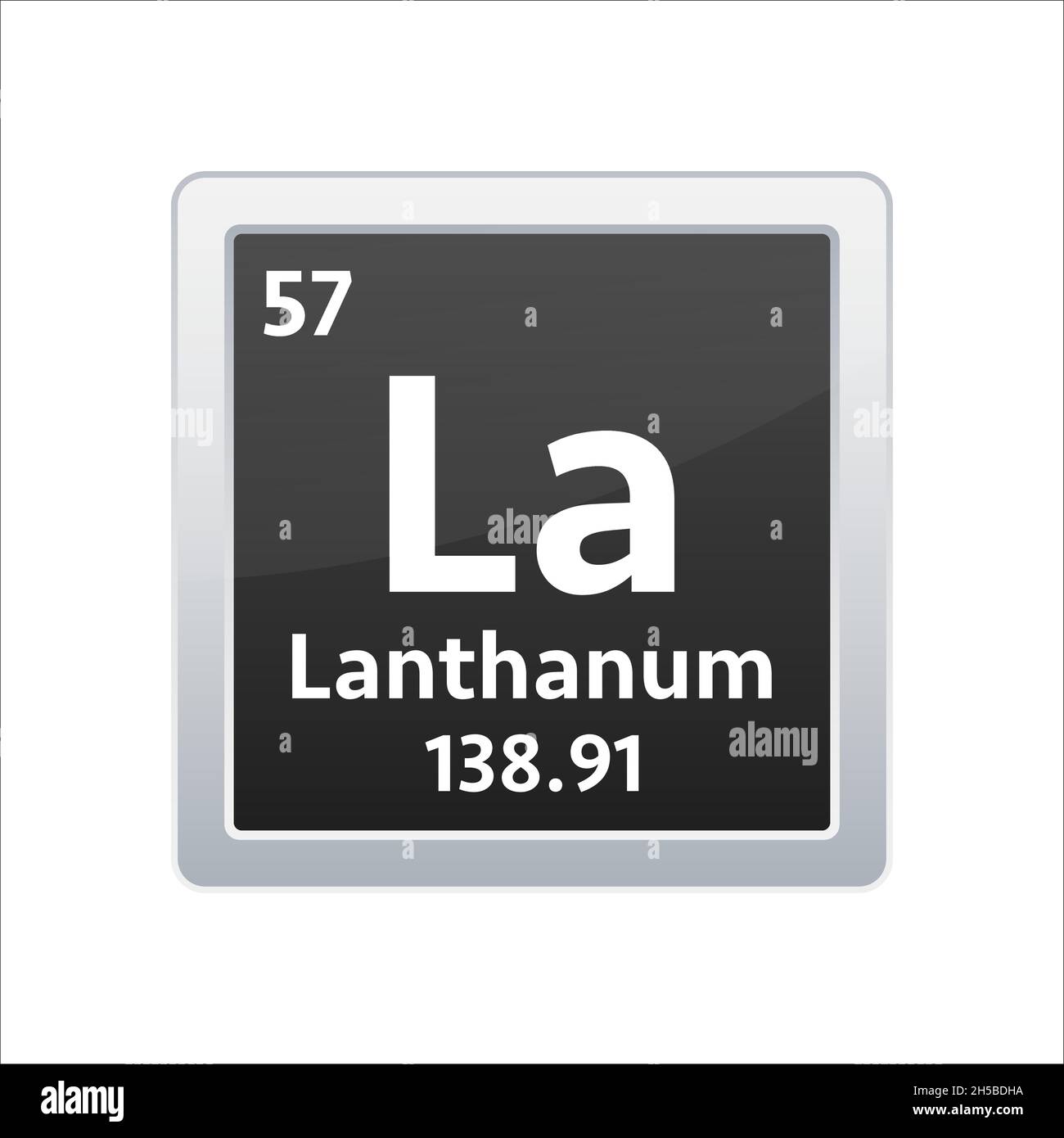 Lanthanum symbol. Chemical element of the periodic table. Vector stock