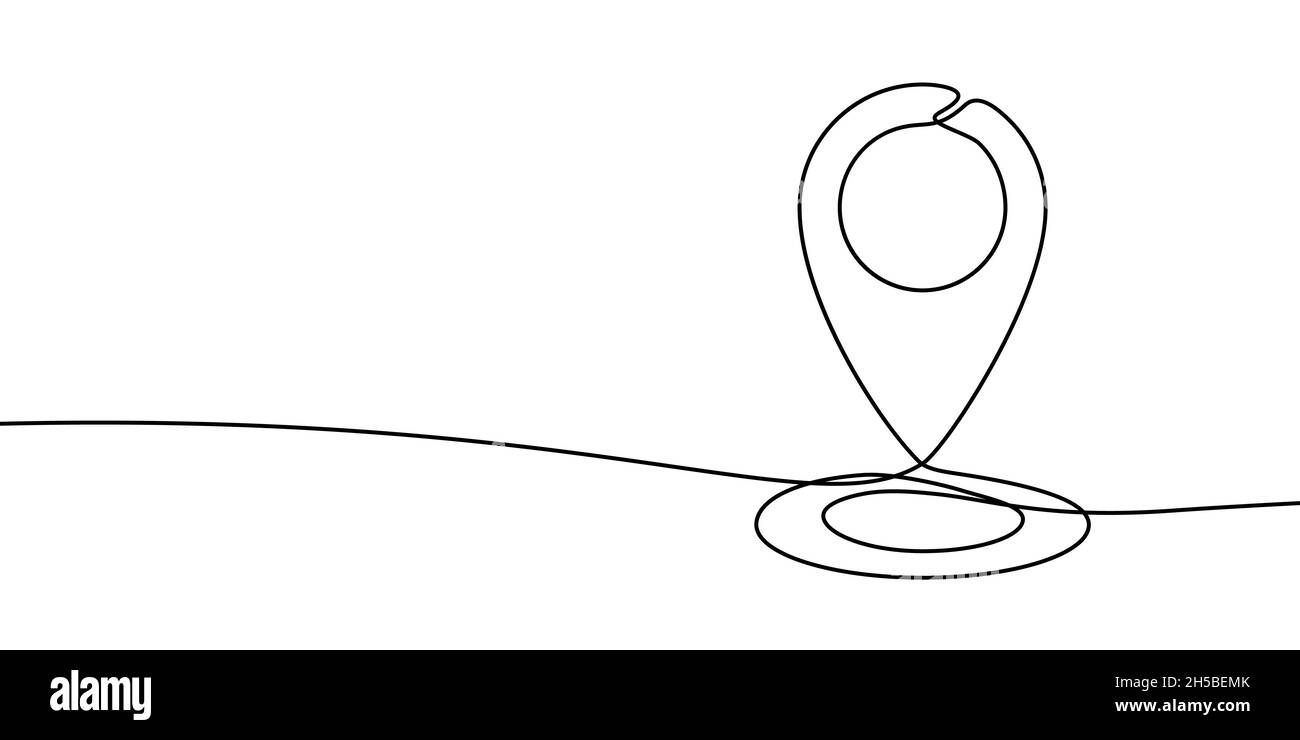 Map pin line background. One line drawing background. Continuous line ...