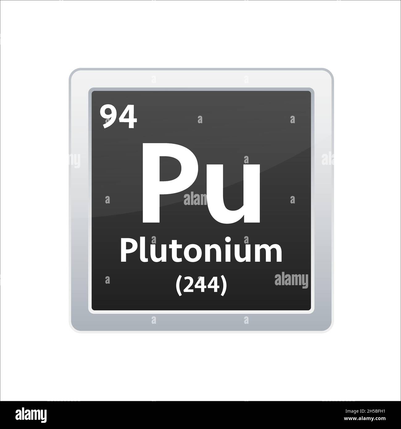 Plutonium symbol. Chemical element of the periodic table. Vector stock