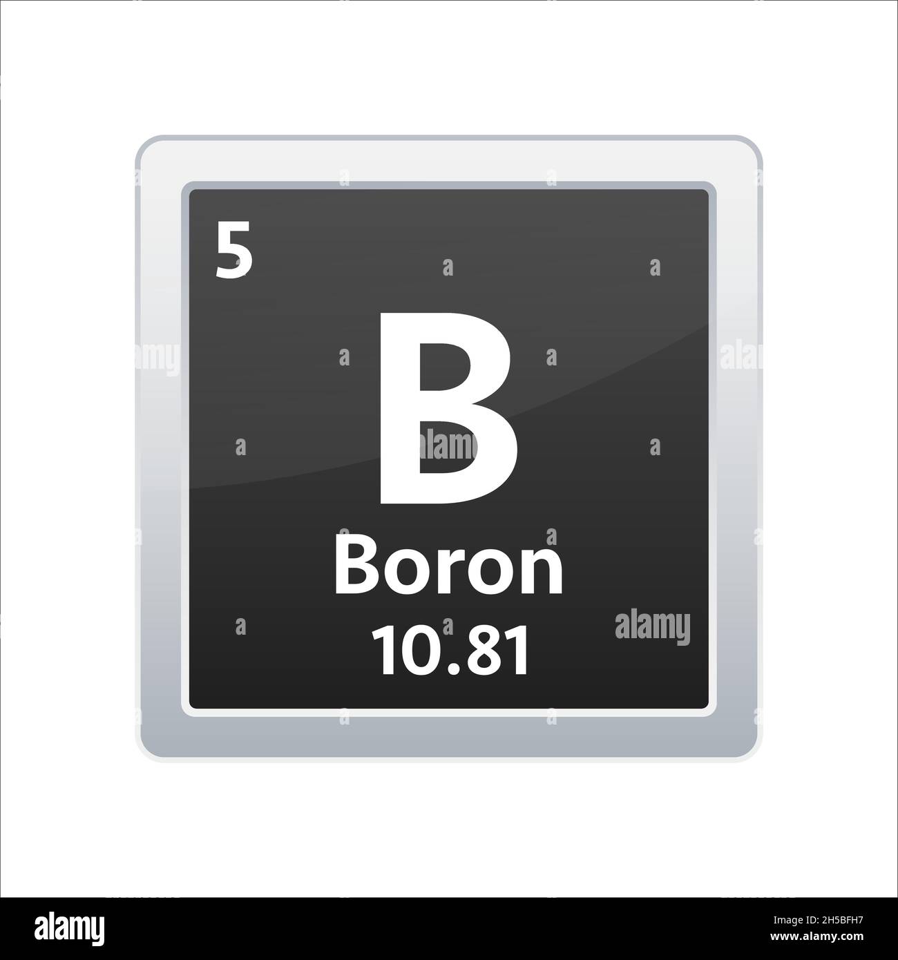 Boron symbol. Chemical element of the periodic table. Vector stock