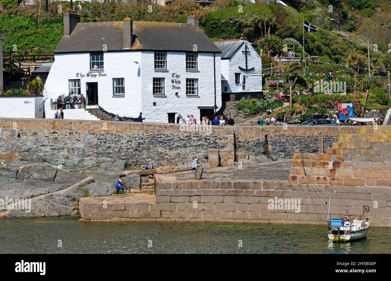 The ship inn by the harbour in porthleven cornwall Stock Photo