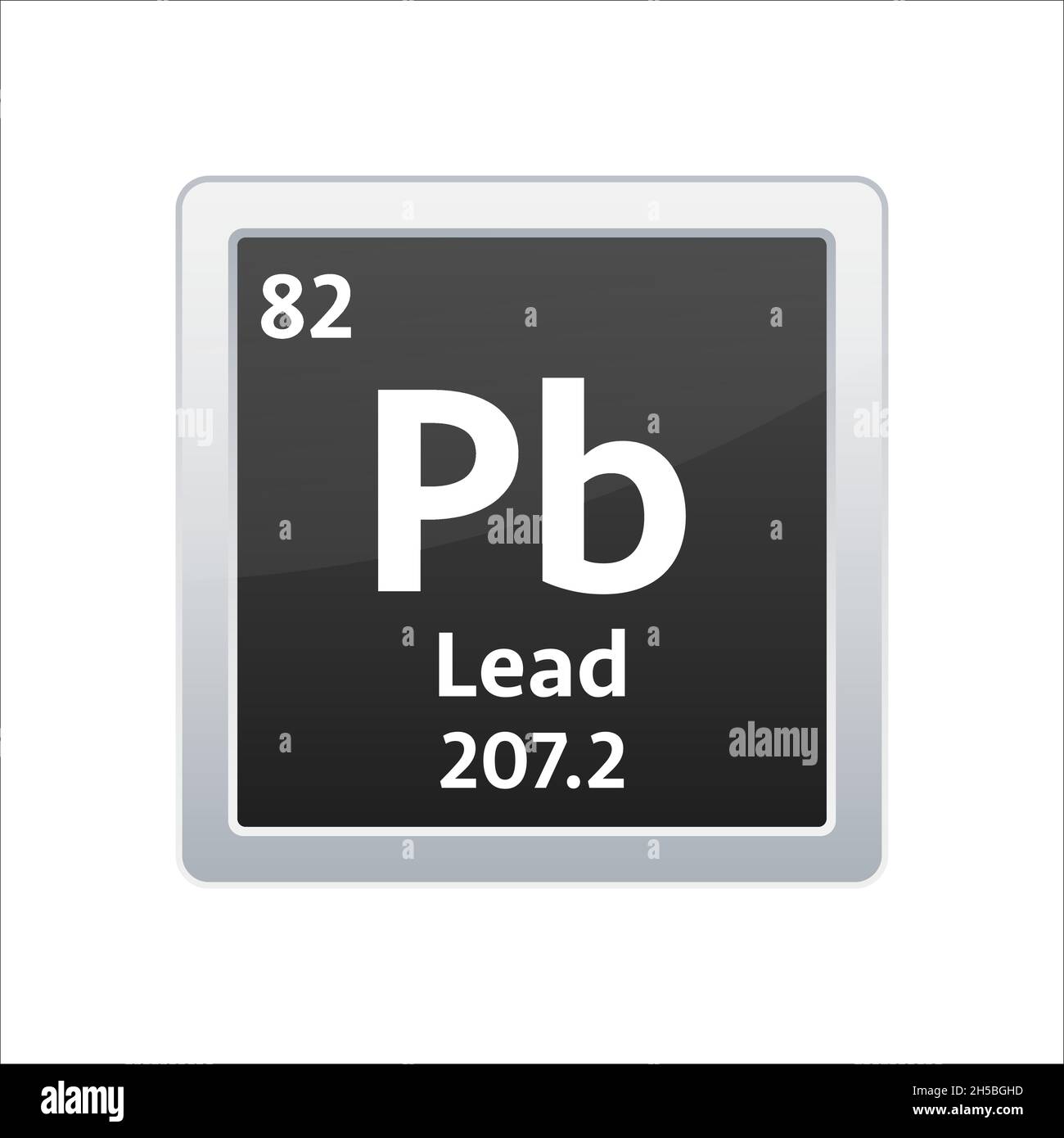Lead symbol. Chemical element of the periodic table. Vector stock