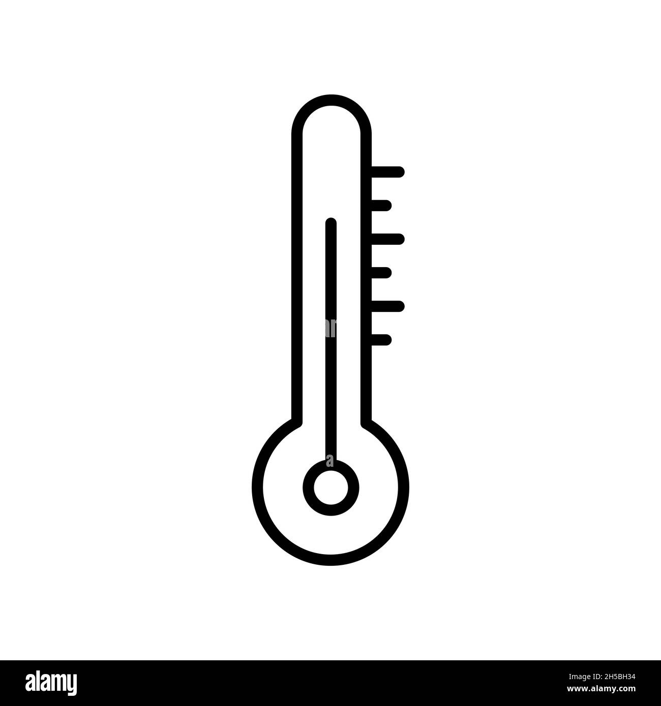 Thermometer icon. Thermometer linear icon. Vector illustration. Black thermometer icon. Thermometer sign Stock Vector