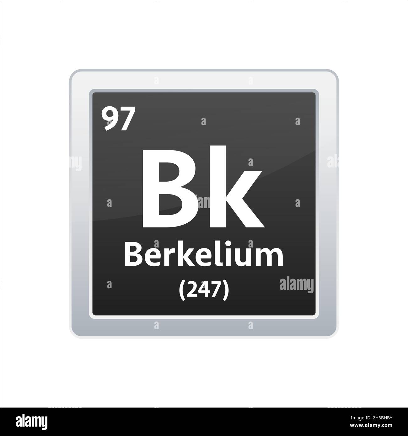 Berkelium symbol. Chemical element of the periodic table. Vector stock ...