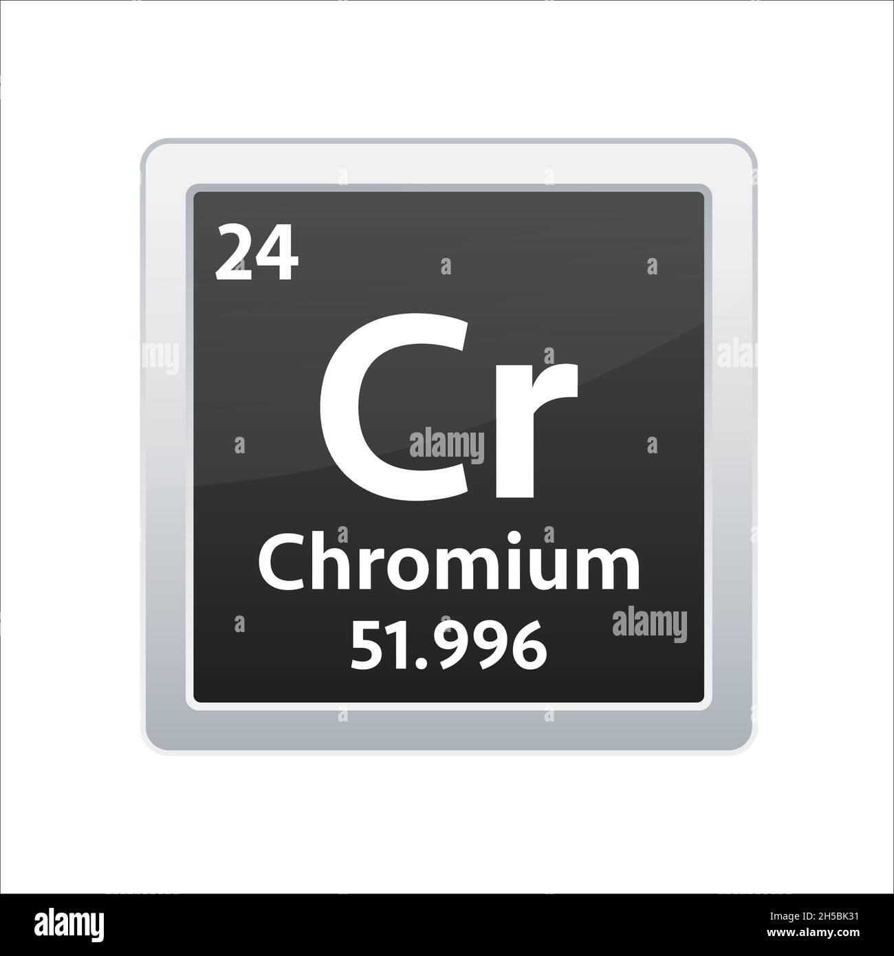 Chromium symbol. Chemical element of the periodic table. Vector stock illustration Stock Vector