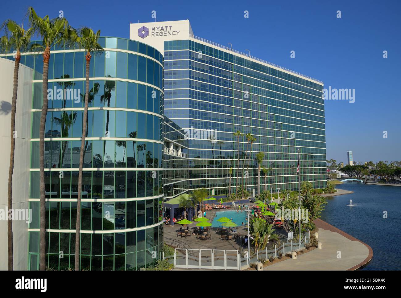 The Hyatt Regency Hotel at the waterfront, Long Beach CA Stock Photo
