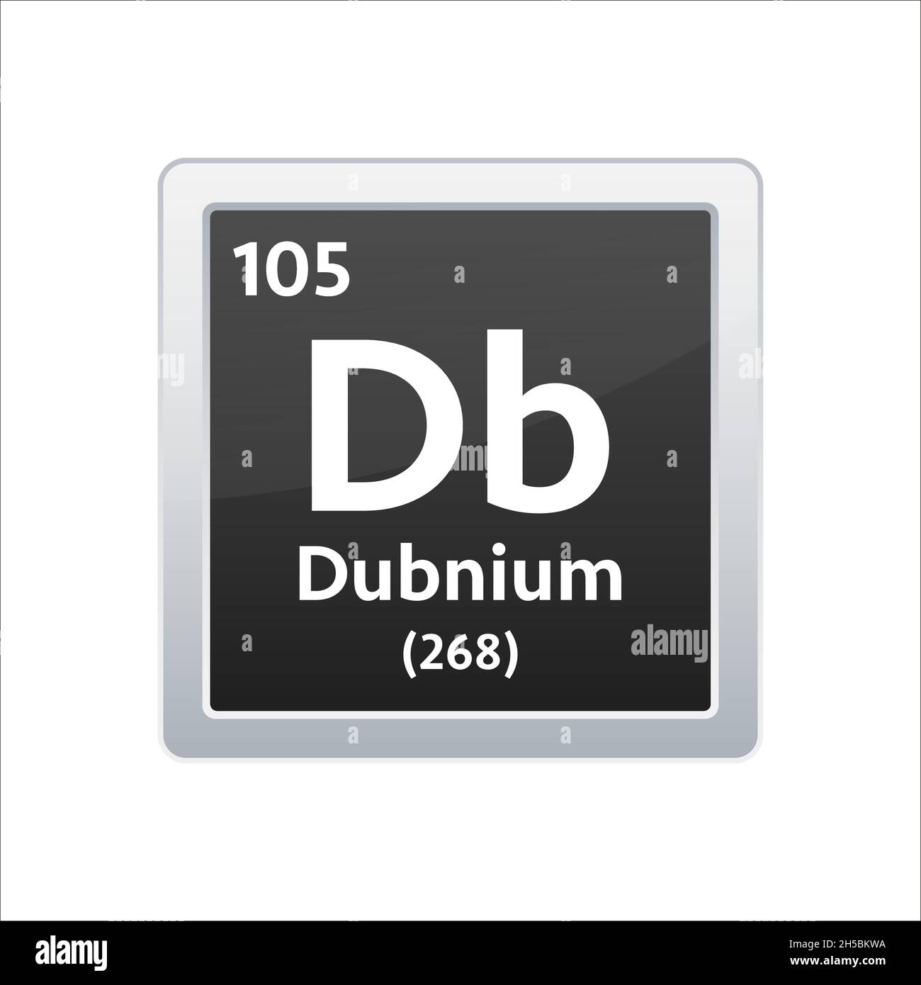 Dubnium symbol. Chemical element of the periodic table. Vector stock illustration. Stock Vector