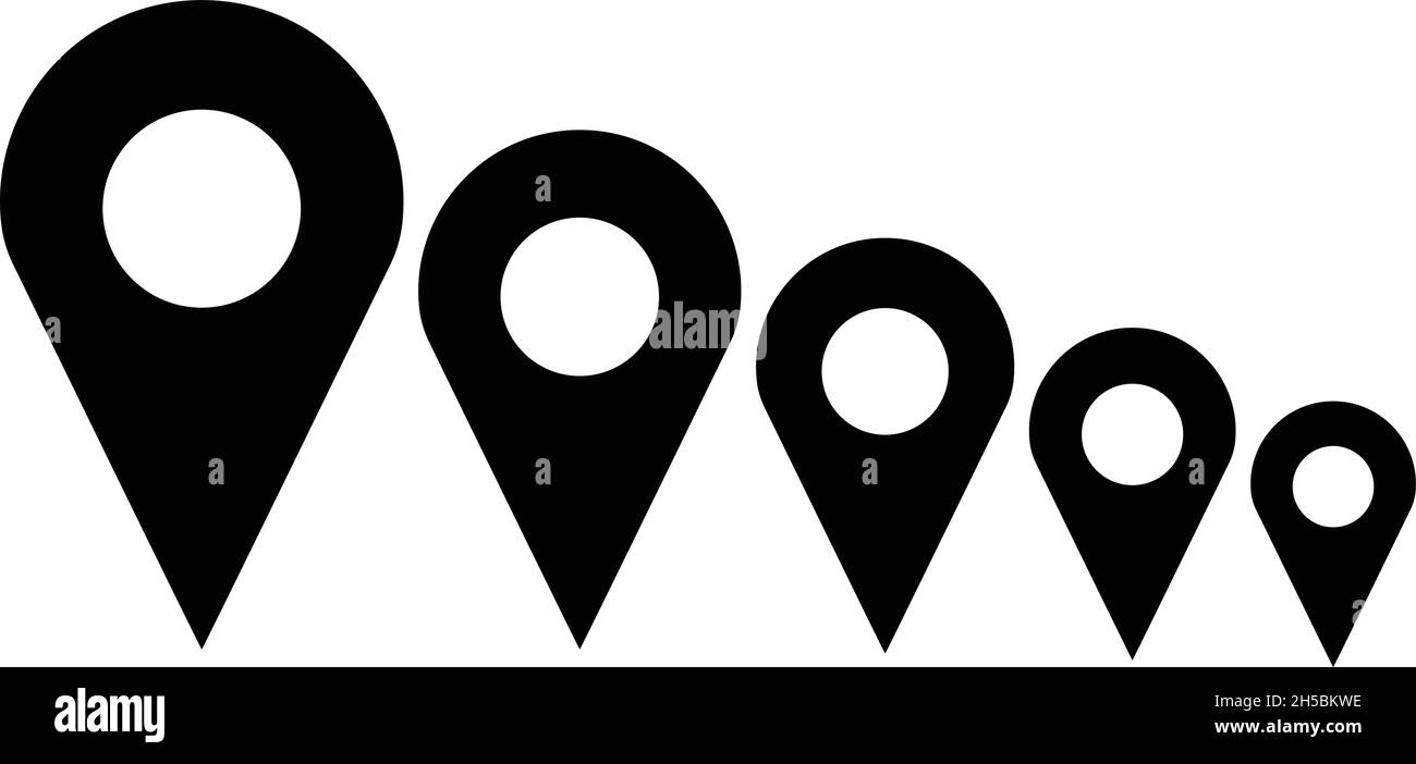 You can select the map pin that best suits your needs from a variety of sizes. Stock Vector