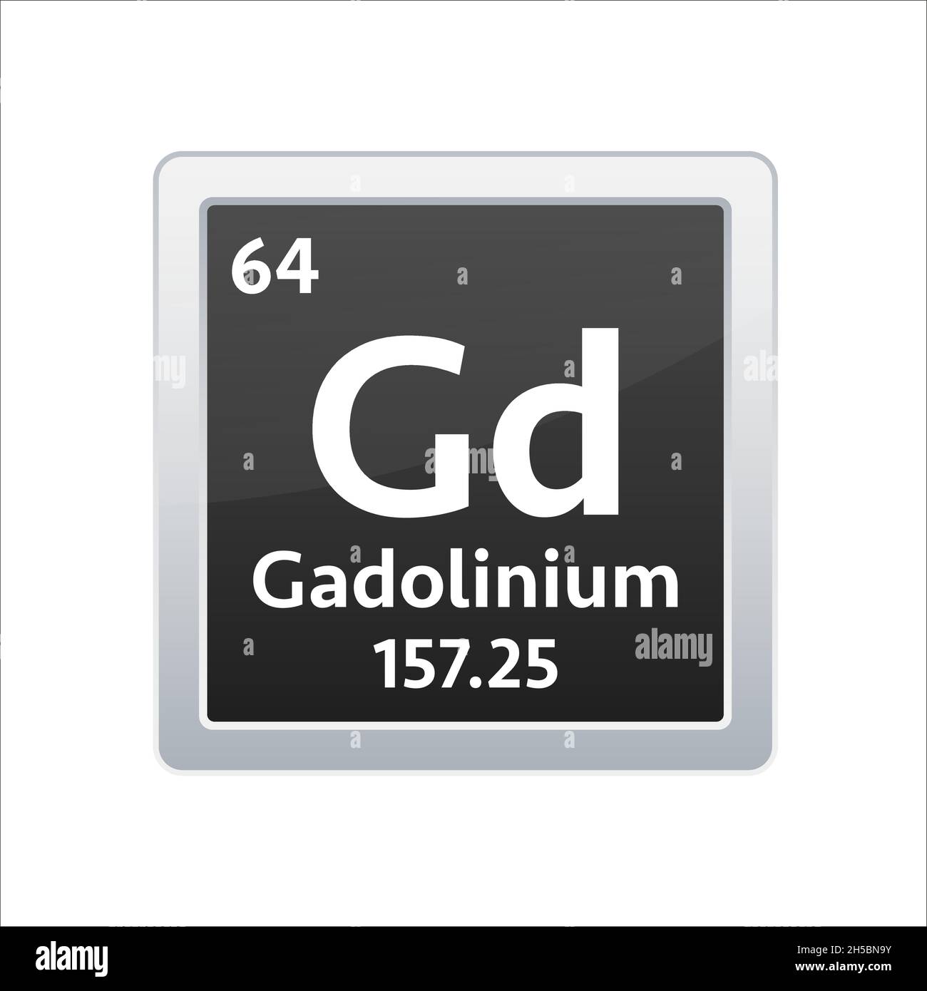 Gadolinium symbol. Chemical element of the periodic table. Vector stock illustration Stock Vector