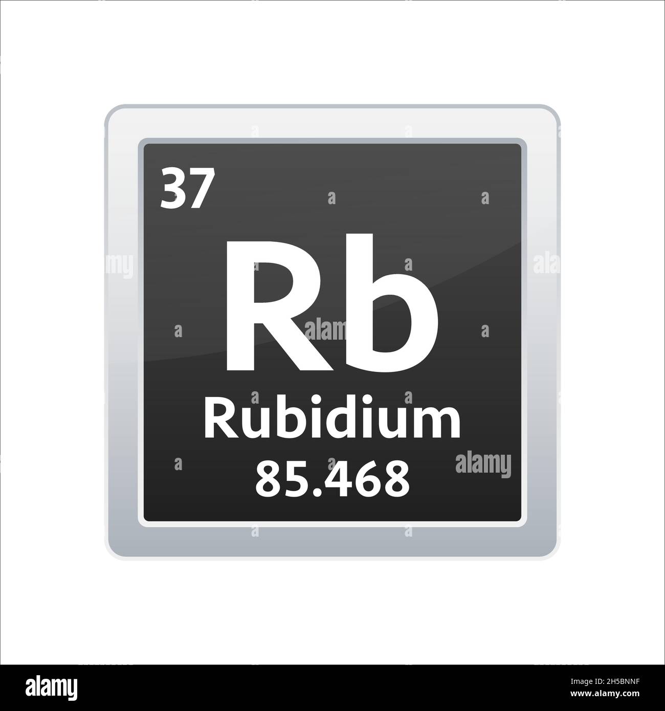 Rubidium symbol. Chemical element of the periodic table. Vector stock
