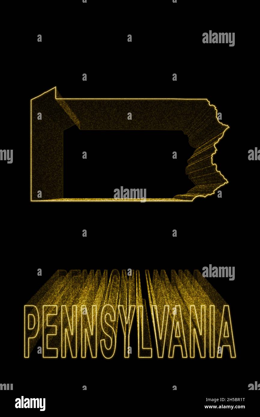 Pennsylvania gold map hi-res stock photography and images - Alamy