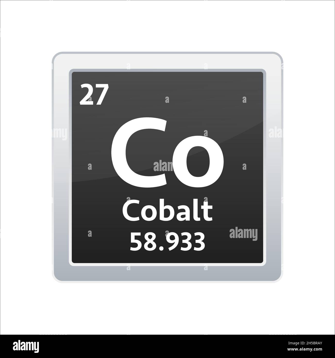 Cobalt symbol. Chemical element of the periodic table. Vector stock illustration. Stock Vector