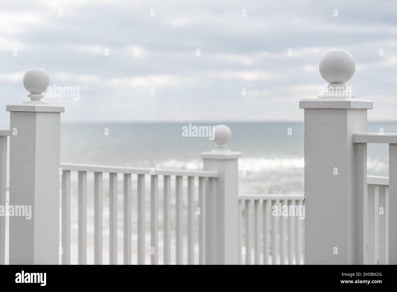 Sea Side Railing Design Seaside, Florida white pastel railing balusters wooden stairway walkway ...