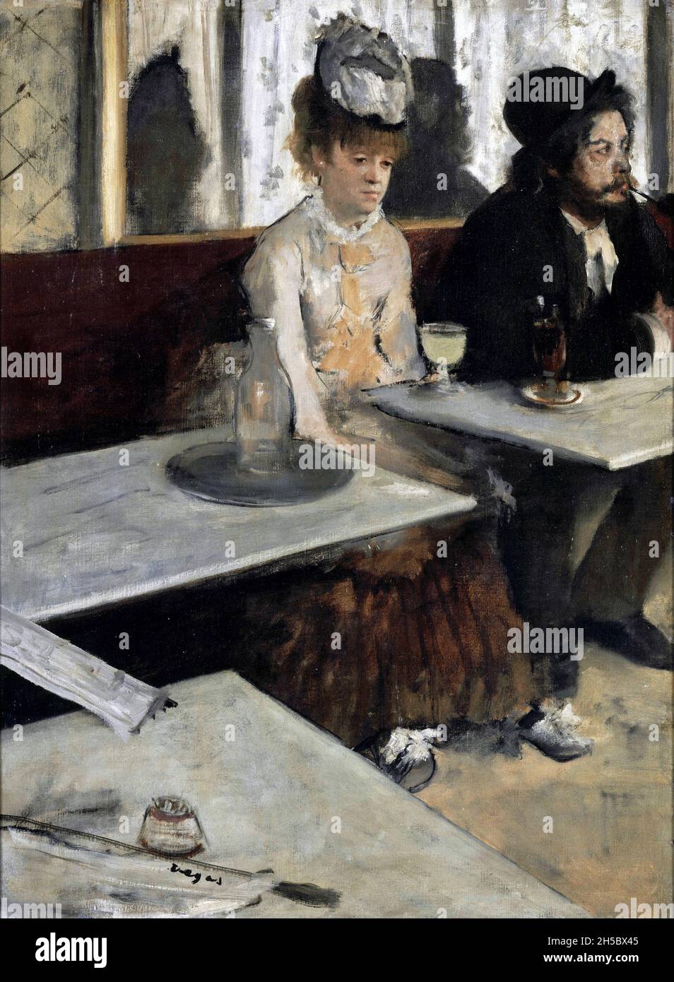 In a Cafe by Edgar Degas (1834-1917), oil on canvas, 1873 Stock Photo
