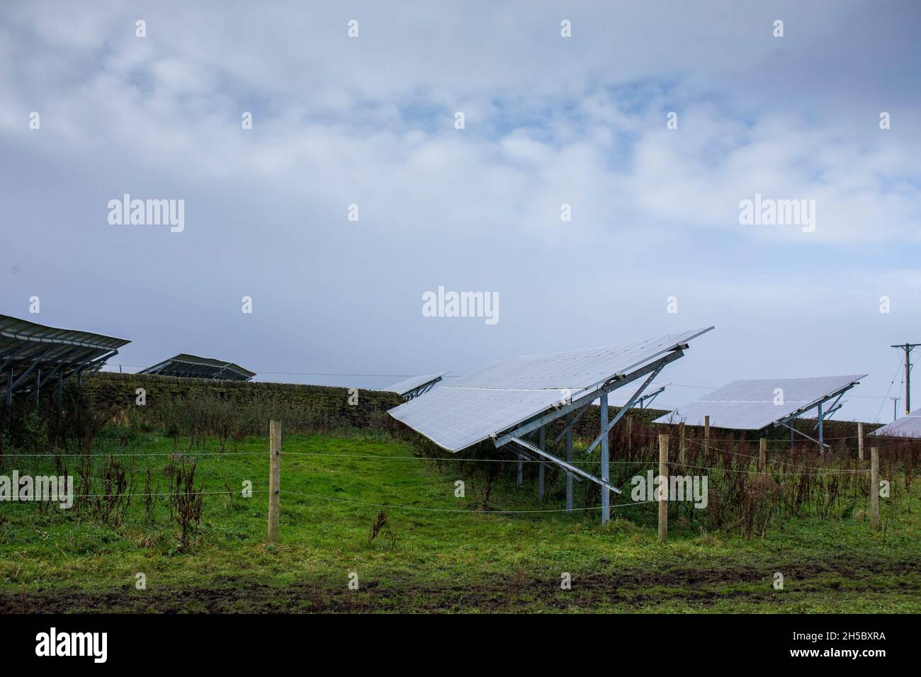 A solar farm behind a small business park near Denholme in West ...