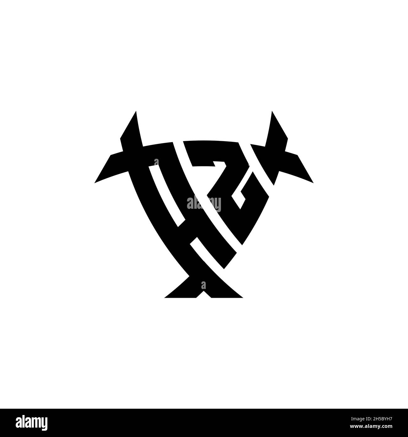 AZ Monogram logo letter with triangle shield and circle shape style ...