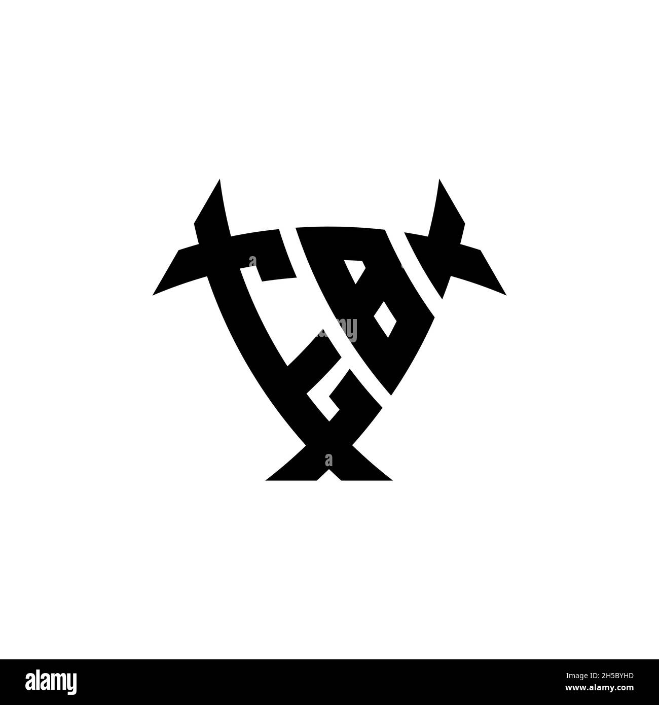 EB Monogram logo letter with triangle shield and circle shape style ...