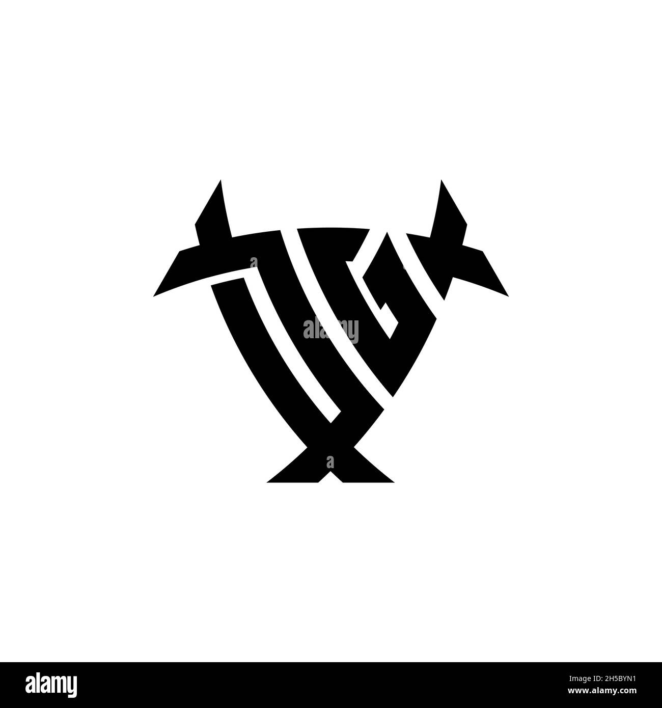 DG Monogram logo letter with triangle shield and circle shape style ...