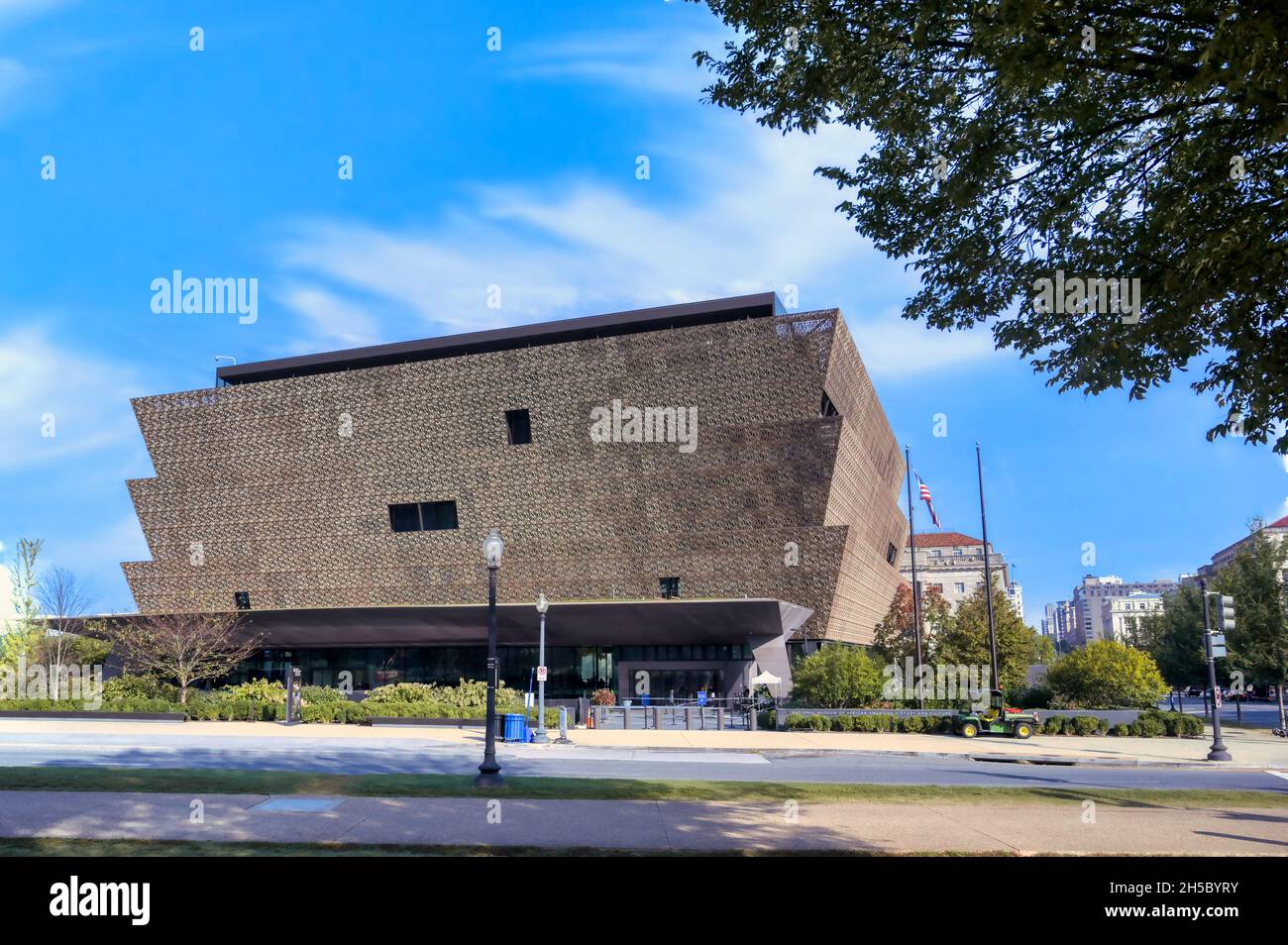Washington, D.C. - October 14th, 2021: The Smithsonian's National Museum of African American History and Culture on the National Mall. Stock Photo