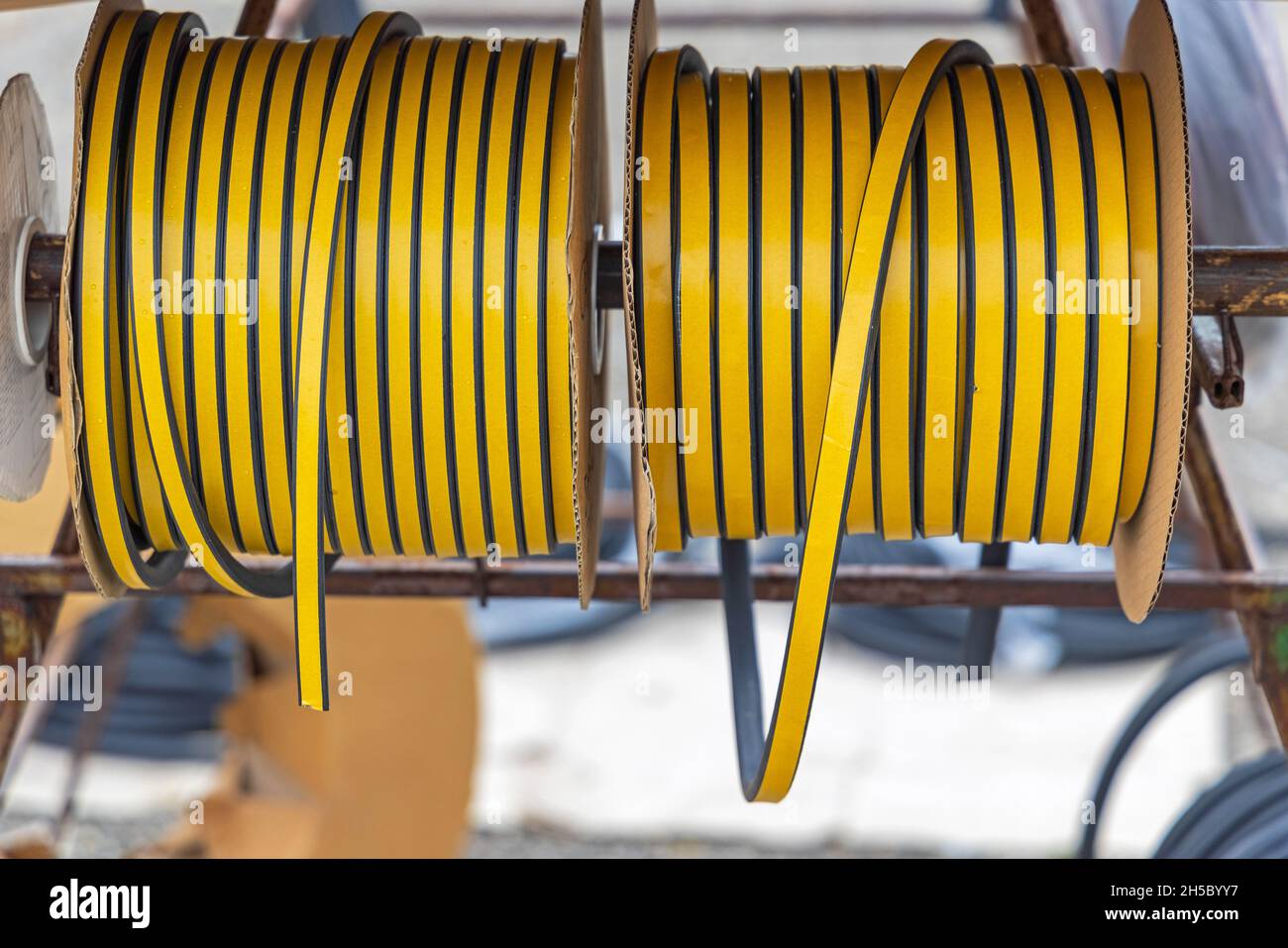 Two Rolls of Window Insulation Foam Tape With Adhesive Stock Photo Alamy