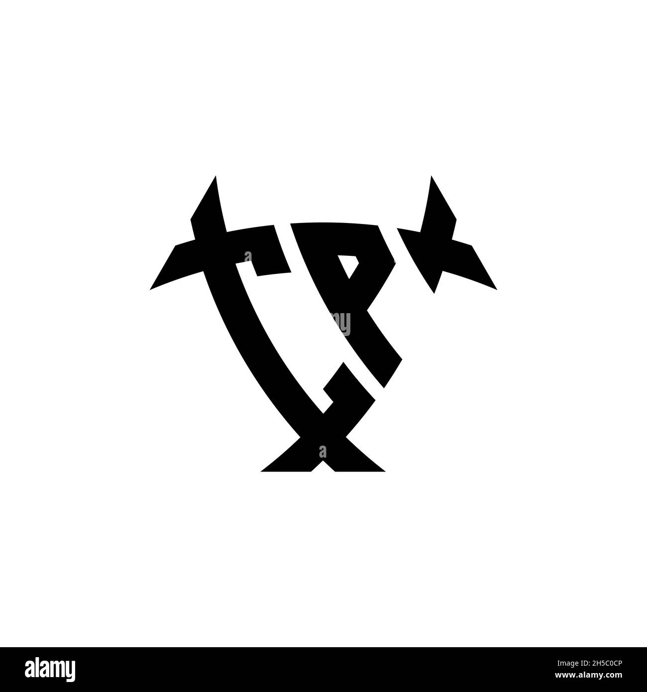 CP Monogram logo letter with triangle shield and circle shape style ...