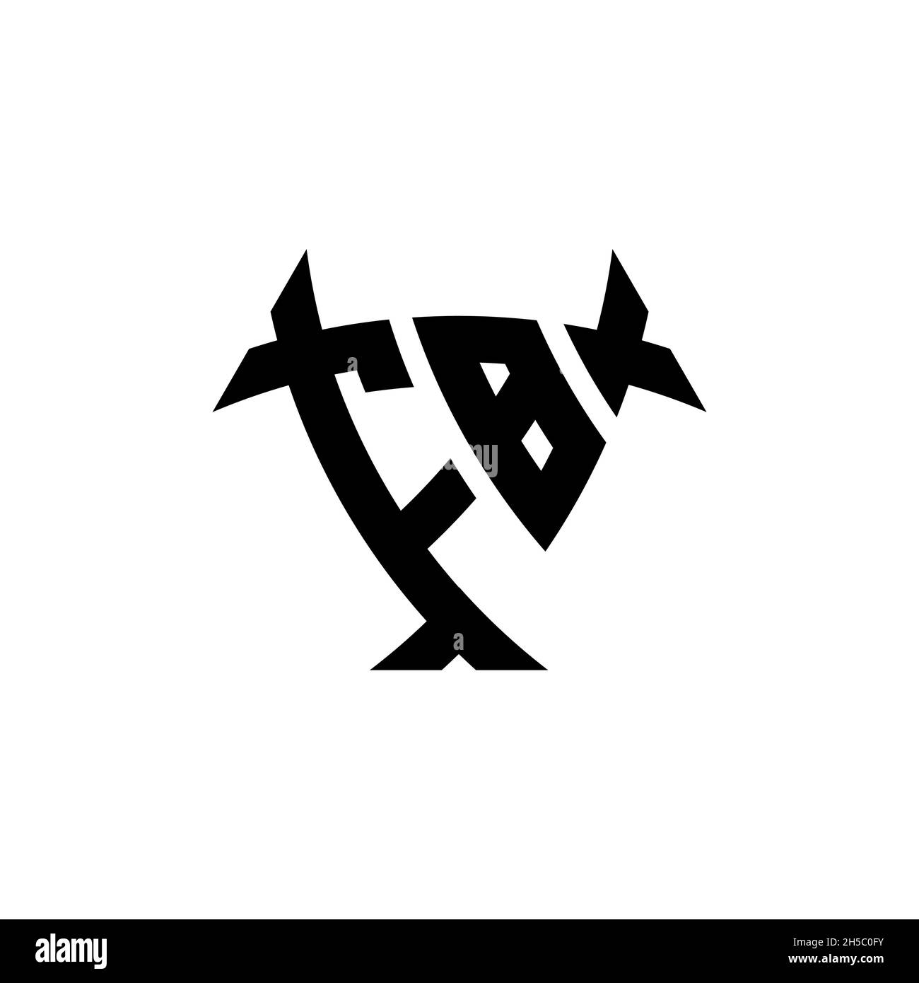 FB Monogram logo letter with triangle shield and circle shape style ...