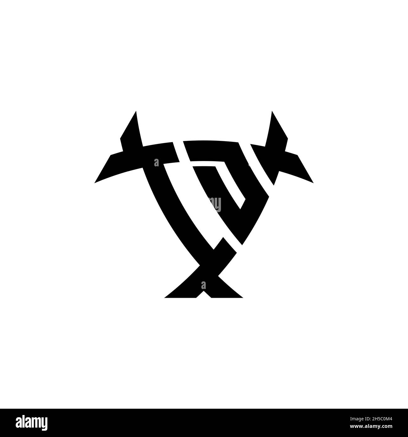 ID Monogram logo letter with triangle shield and circle shape style ...
