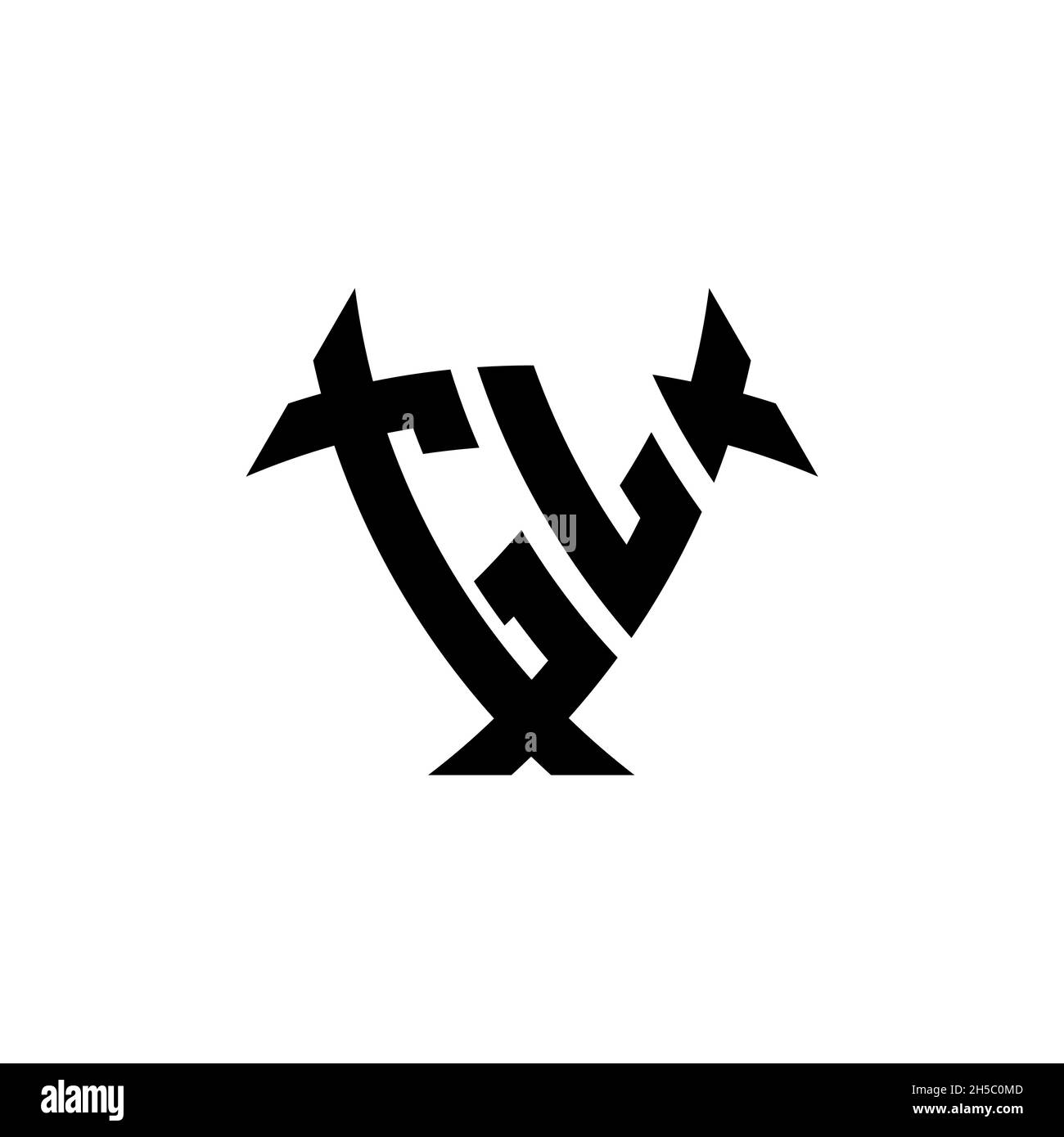 GL Monogram logo letter with triangle shield and circle shape style ...
