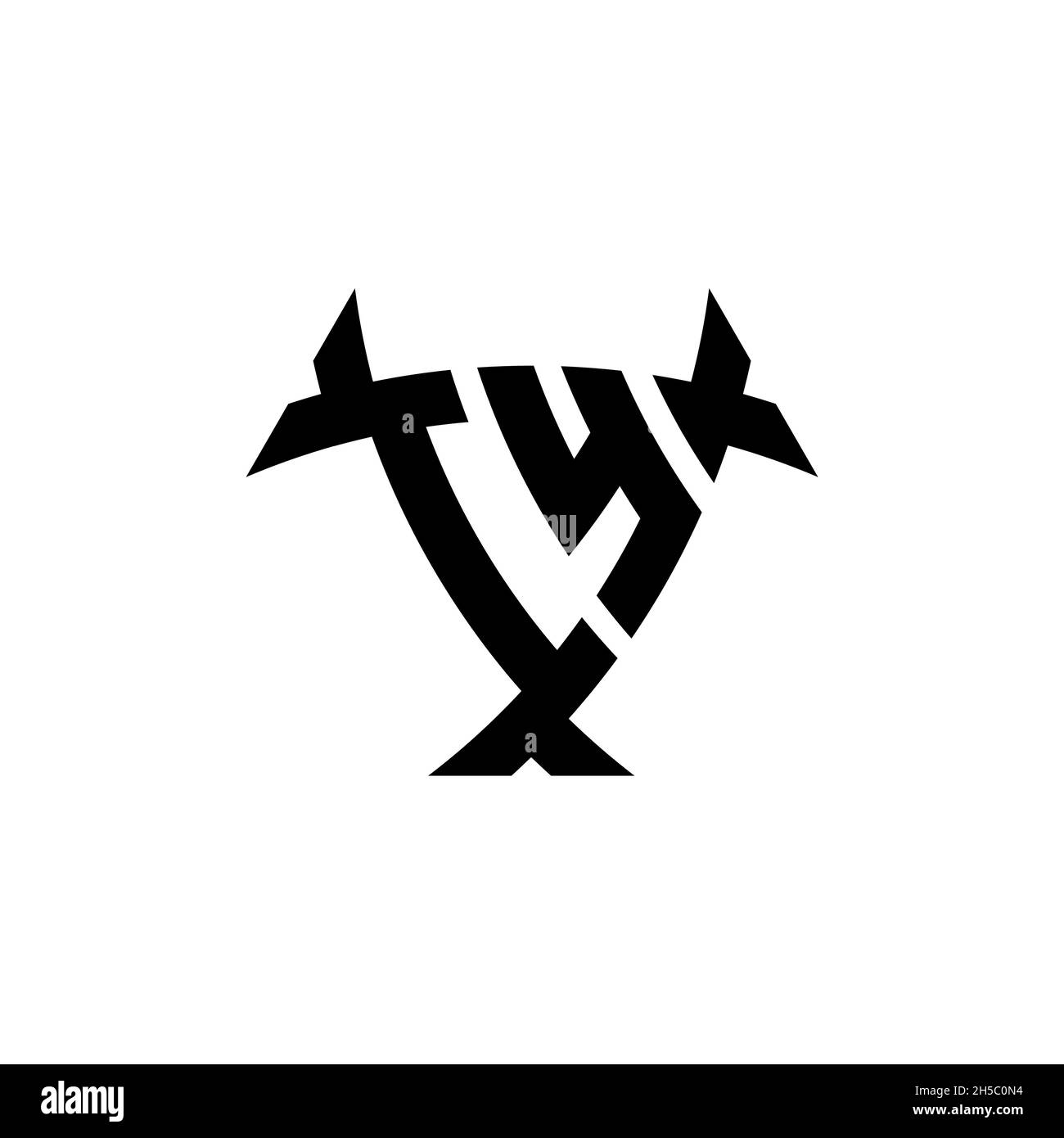 IY Monogram logo letter with triangle shield and circle shape style ...