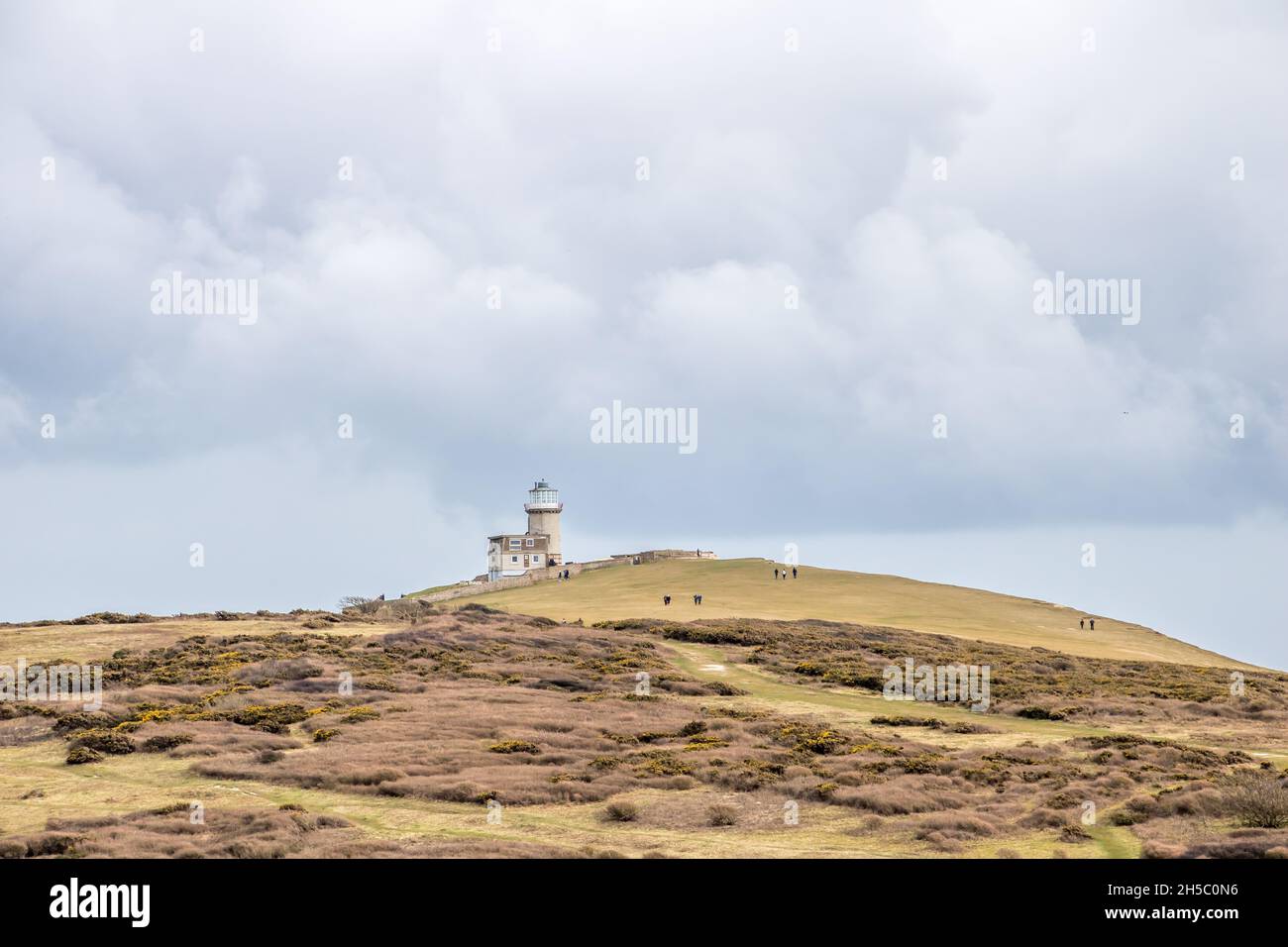 view of The Belle Tout Lighthouse at Beachy Head Eastbourne England Stock Photo