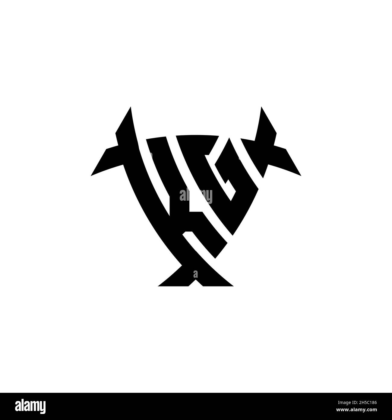 KG Monogram logo letter with triangle shield and circle shape style ...