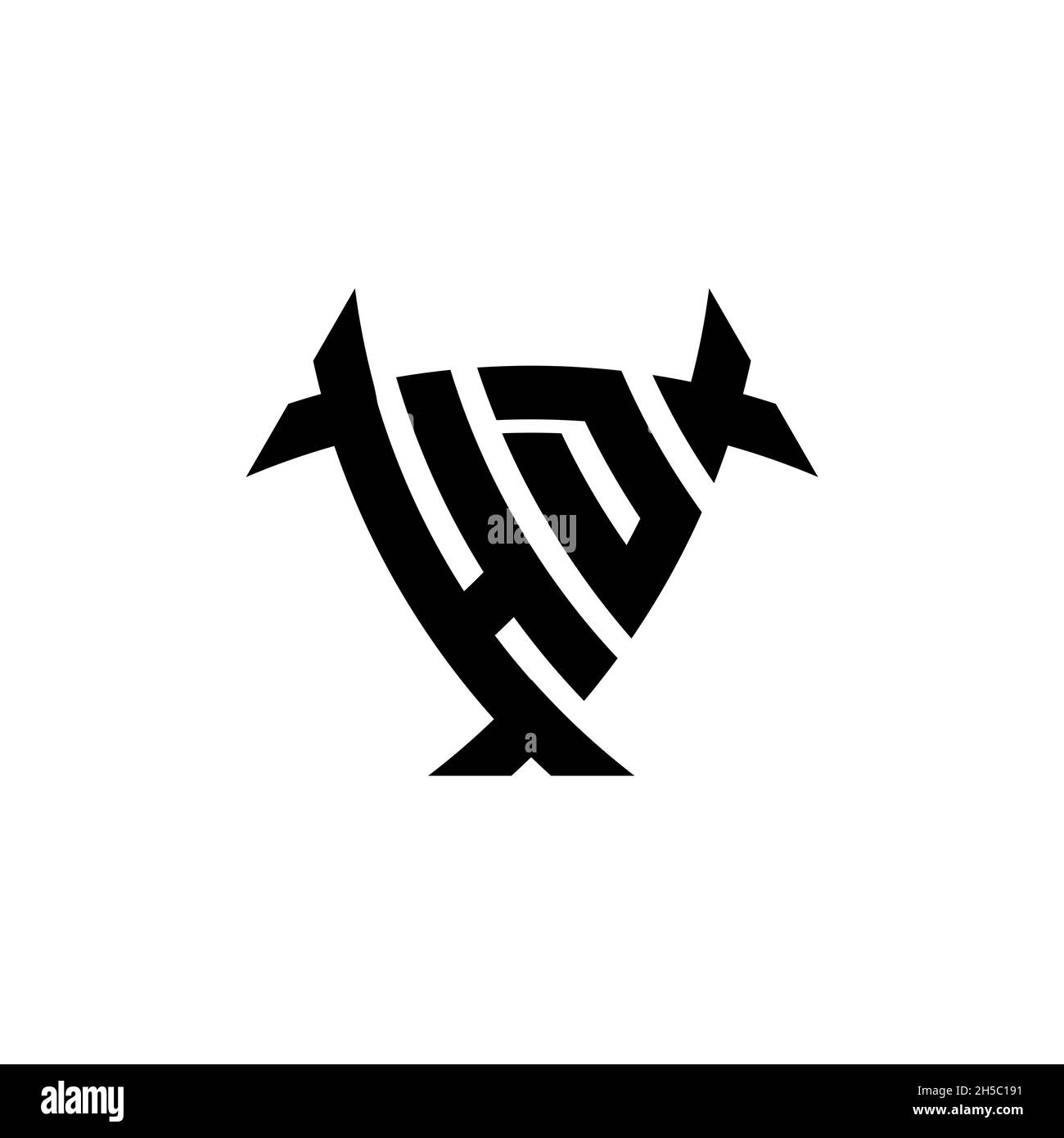 HD Monogram logo letter with triangle shield and circle shape style ...