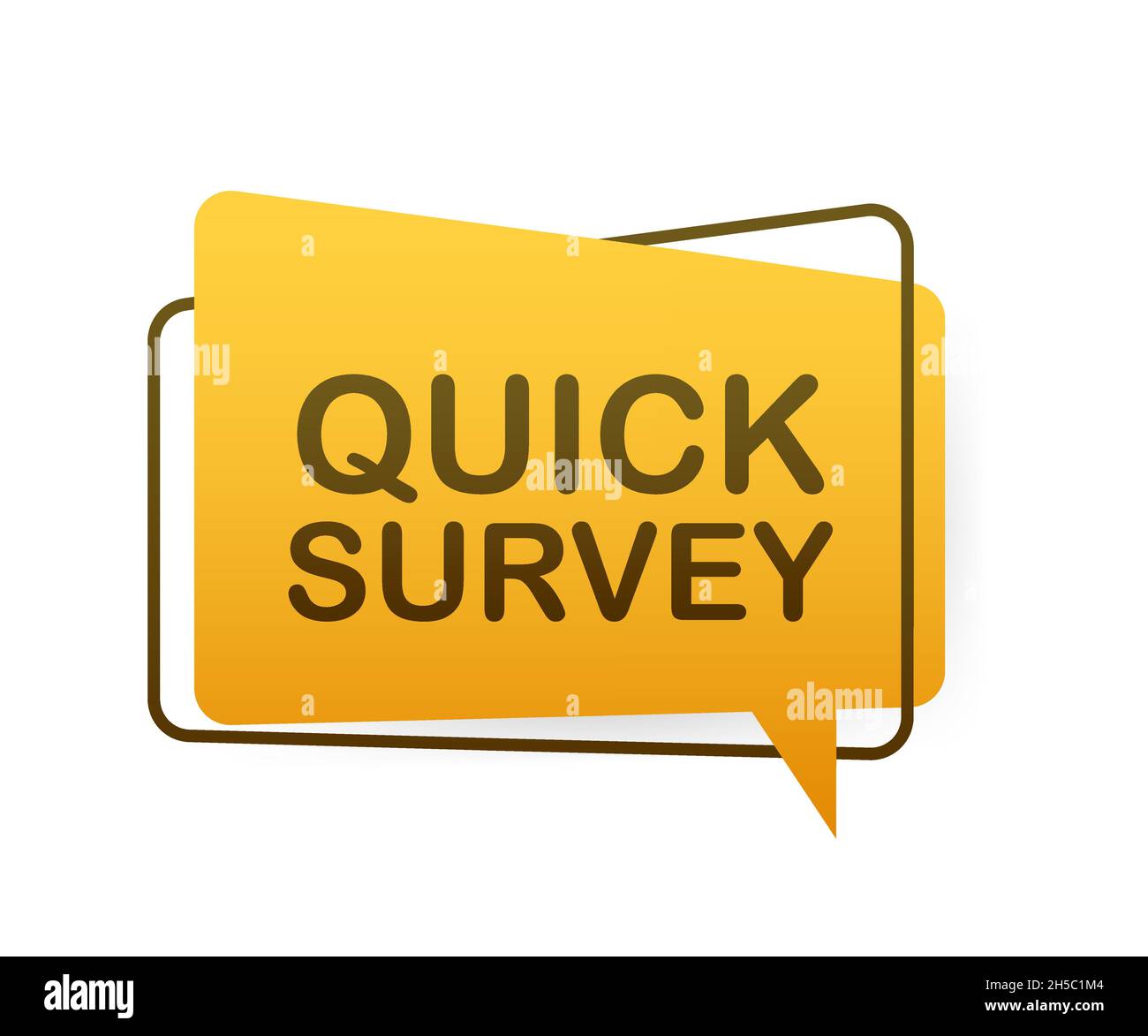Megaphone label with quick survey. Megaphone banner Stock Vector