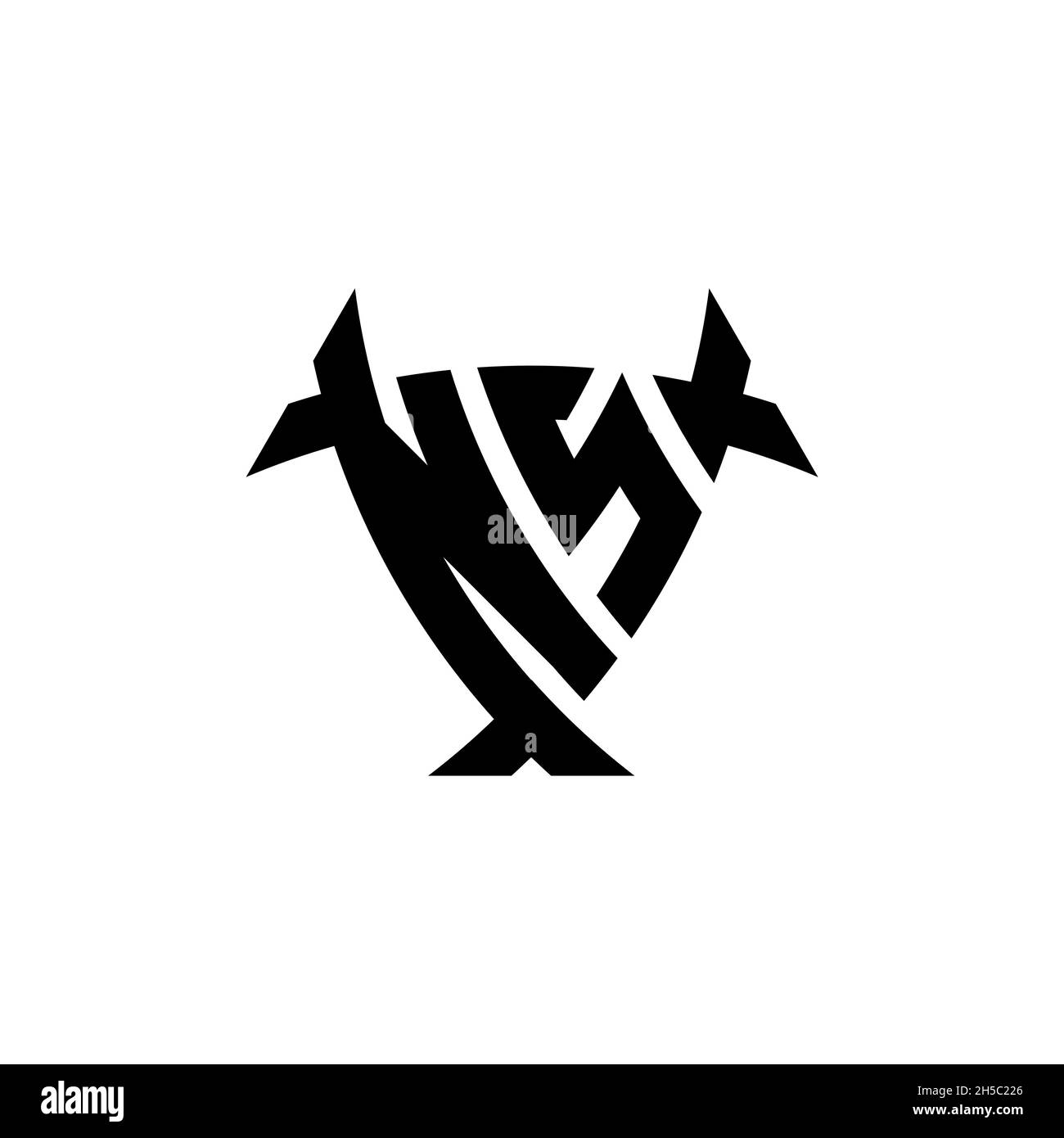 NS Monogram logo letter with triangle shield and circle shape style ...
