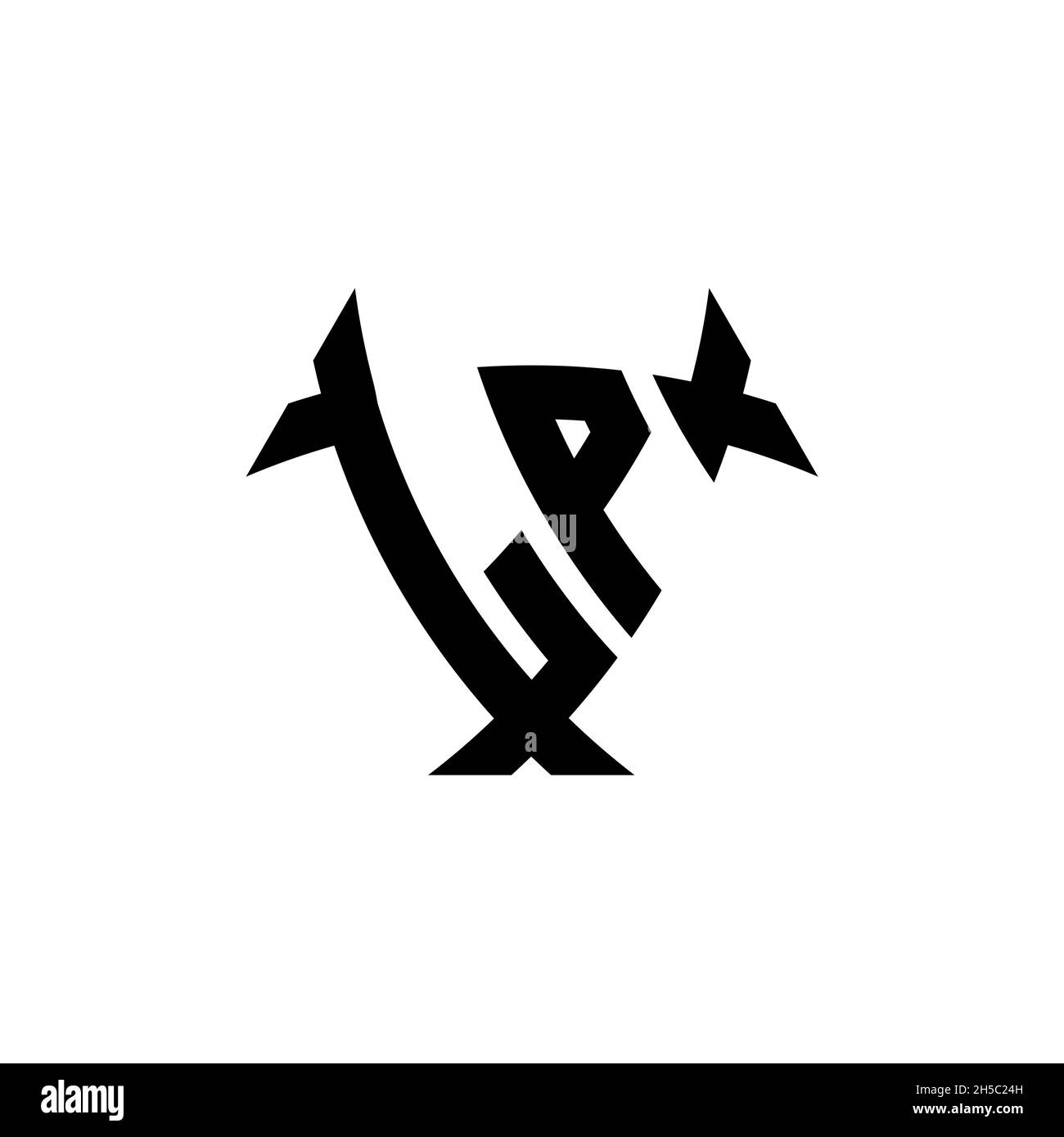LP Monogram logo letter with triangle shield and circle shape style ...