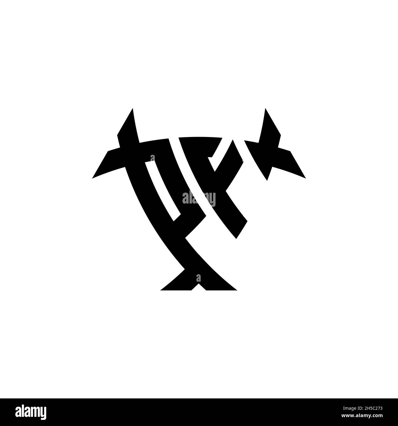 PF Monogram logo letter with triangle shield and circle shape style ...