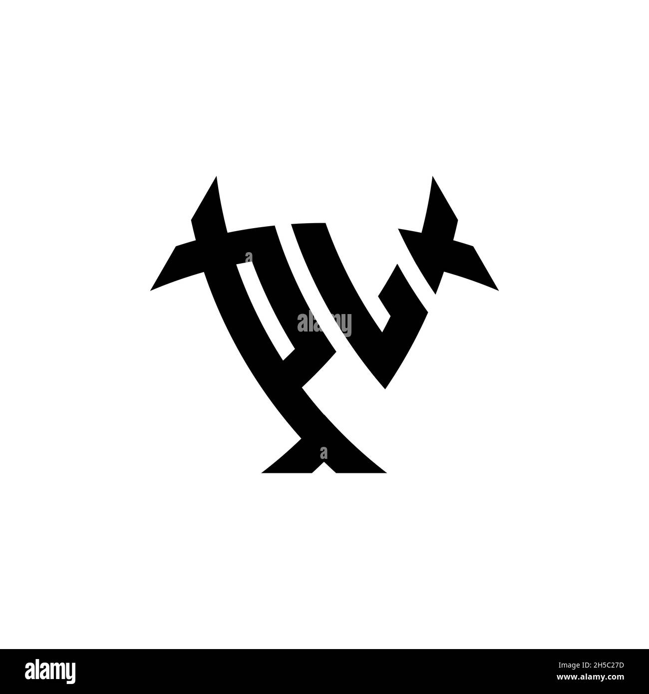 PL Monogram logo letter with triangle shield and circle shape style ...