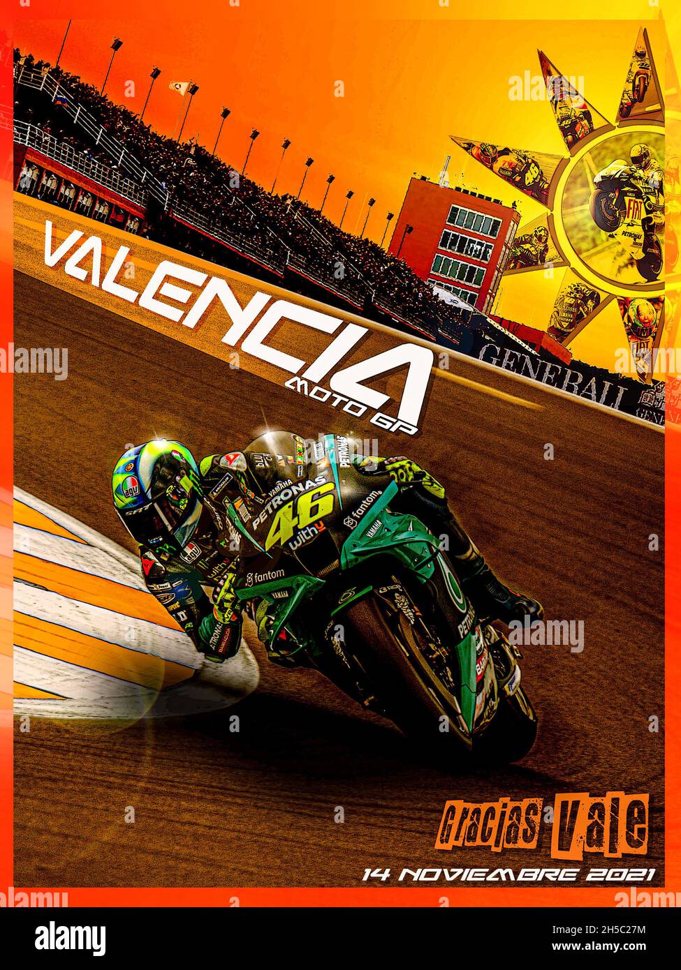 Valencia Moto GP Race Weekend Poster Stock Photo - Alamy