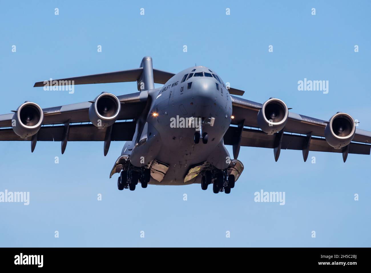 Papa, Hungary - May 10, 2021: Military transport plane at air base. Air ...