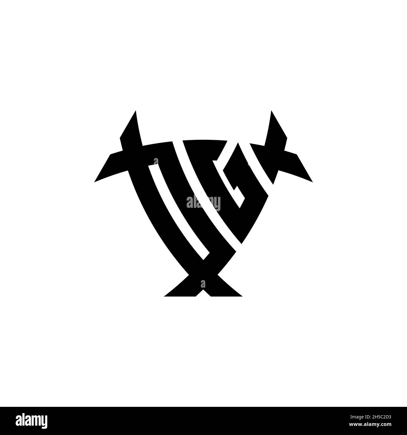 OG Monogram logo letter with triangle shield and circle shape style ...
