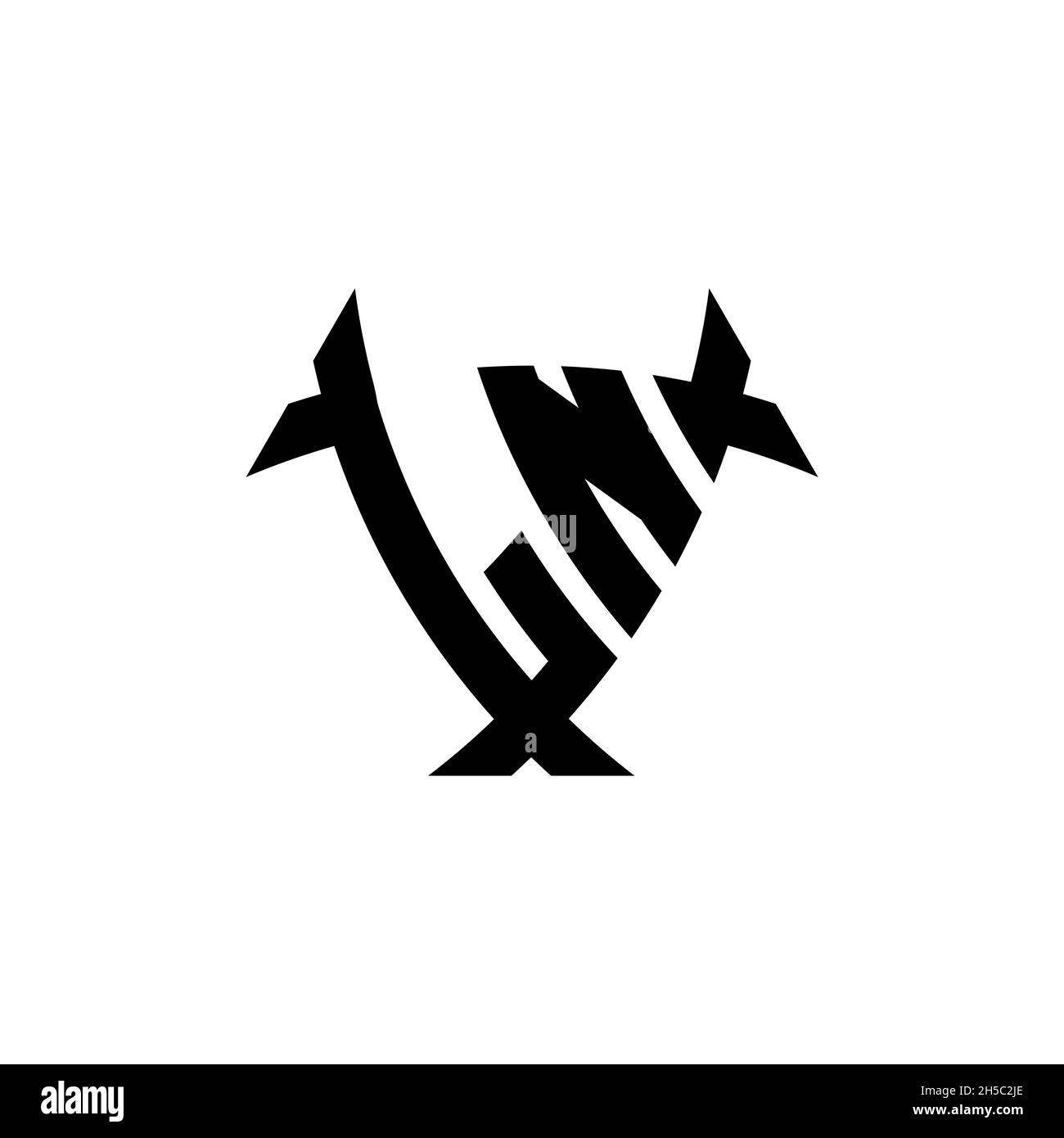 LN Monogram logo letter with triangle shield and circle shape style ...