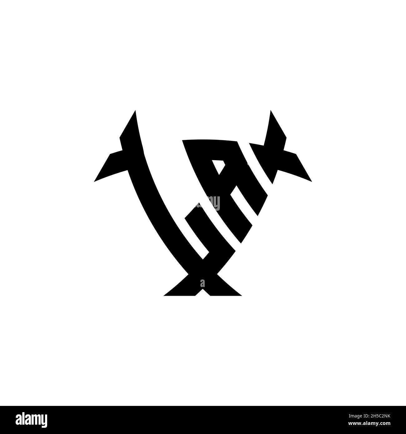 LA Monogram logo letter with triangle shield and circle shape style ...