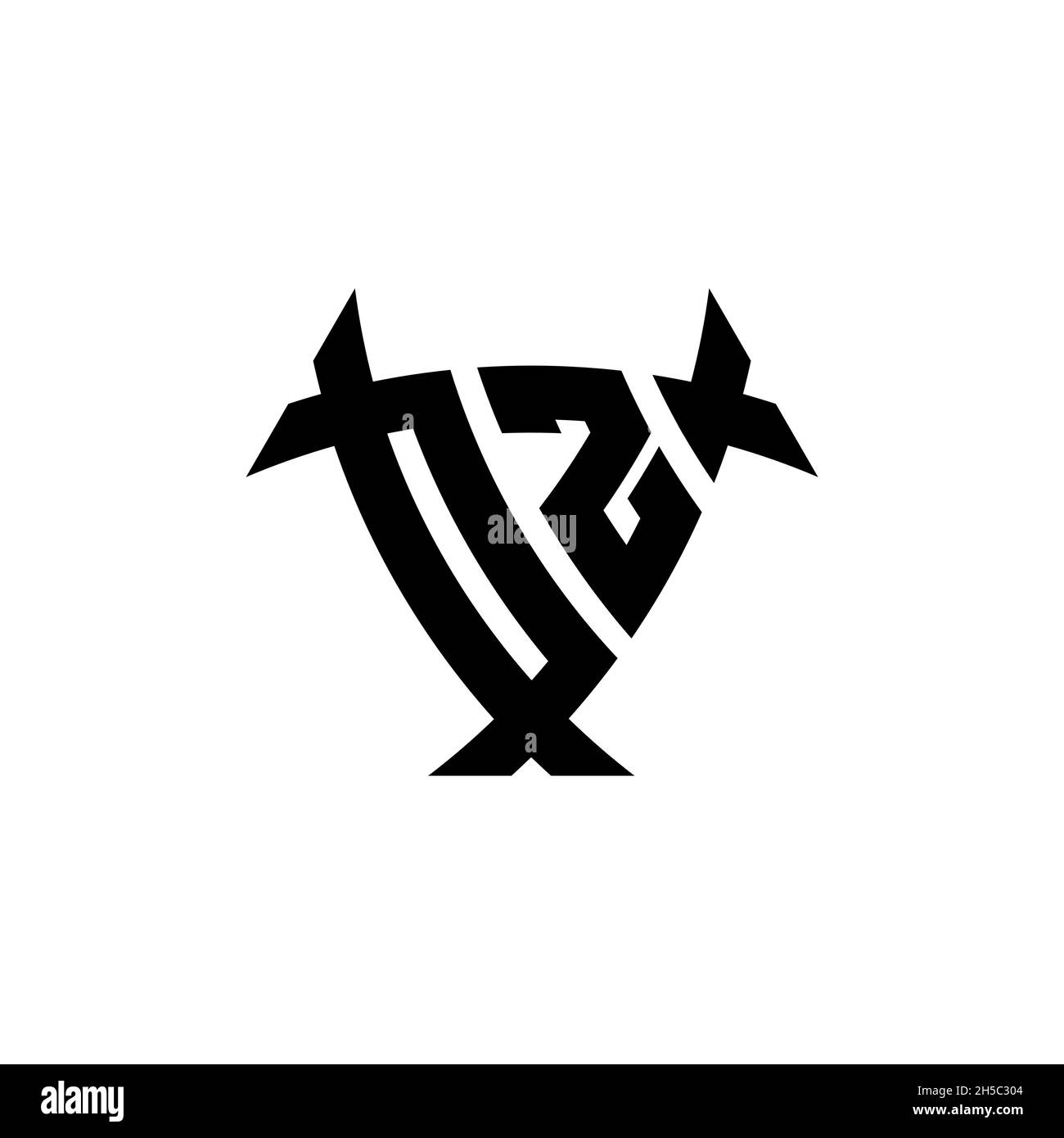 OZ Monogram logo letter with triangle shield and circle shape style ...