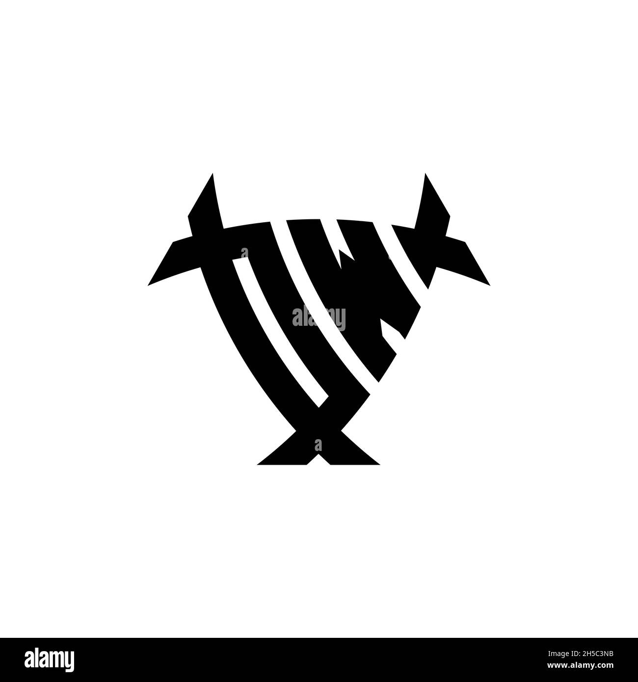 OW Monogram logo letter with triangle shield and circle shape style ...