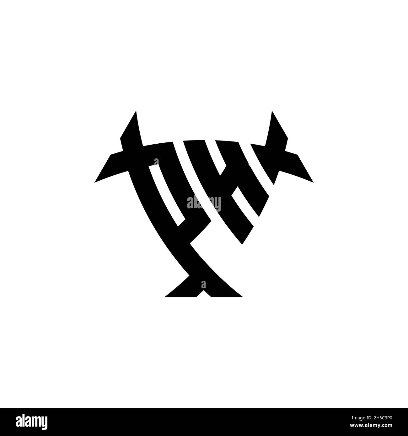 PH Monogram logo letter with triangle shield and circle shape style ...